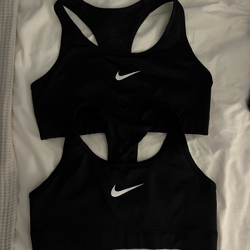 2 Nike black sports bras size medium